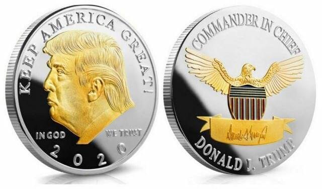 Gold and Silver Plated Trump Coin